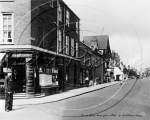 Broad Street at the corner of Market Place, Wokingham in Berkshire c1930s