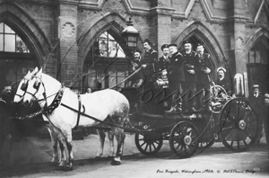 Fire Brigade outside the Fire Station, Town Hall, Wokingham in Berkshire c1900s