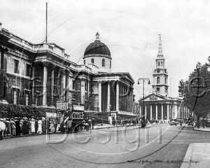 National Gallery on the north side of Trafalgar Square in London c1920s