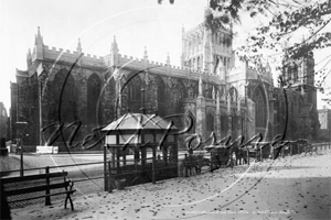 Cathedral and Cab Rank in Bristol c1900s