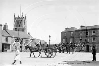 Picture of Cornwall - St Just, Market Square with Wellington Hotel c1890s - N2672