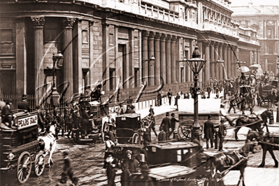 Bank of England in the City of London c1880s