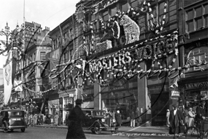 HMV Store, Oxford Street during George V Silver Jubilee in London c1935