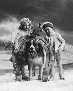 Picture of Misc - St Bernard Dog and Children c1910s - N1038