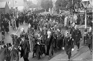 Picture of Berks - Wokingham, Street Procession by All Saints Church c1930s - N3506