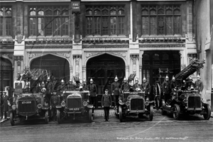London Fire Brigade, Bishopsgate Fire Station in the City of London taken on 11th May 1930s