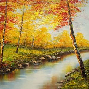 Picture of Landscapes - River Scene and Forest - O015