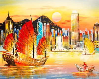 Picture of Landscapes - Hong Kong Harbour - O031