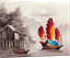 Picture of Landscapes - Chinese Junk Boat - O087