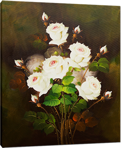 Picture of Flowers - Roses - White Bunch - O005