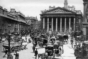 The Royal Exchange and Bank Junction in The City of London c1890s