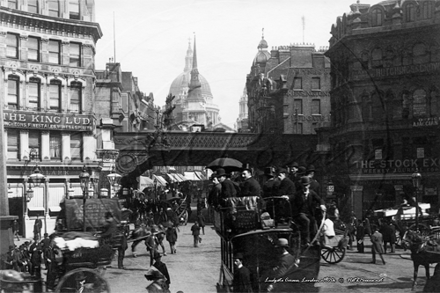 Ludgate Circus in London c1890s
