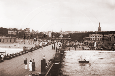 The Pier and Beach, Bournemouth in Dorset c1900s