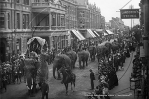 Elephants on Parade, Christchurch Road, Boscombe in Dorset c1900s