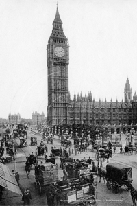 Picture of London - Westminster, Clock Tower and Entrance to Houses of Parliament c1890s - N4561