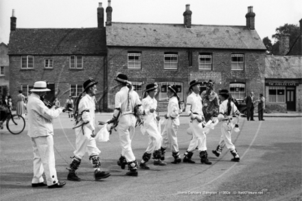 Morris Dancers, The A Team outside the Elephant Pub, Bampton in Oxfordshire c1960s