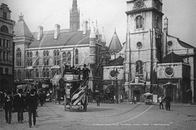Picture of London - The Strand, Law Courts and St Clement Danes Church c1890s - N4854