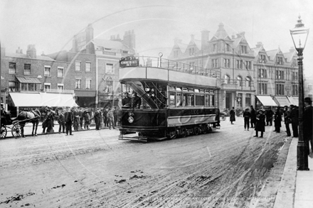 Tram going to Kennington Gate, Kennington in South East London c1900s