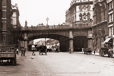 Farringdon Street and Holborn Viaduct in The City of London c1890s
