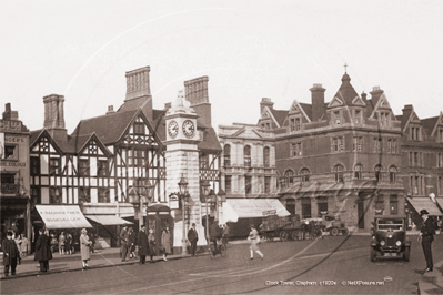 Clock Tower, High Street, Clapham Cross, Clapham in South West London c1920s