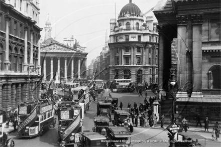 Mansion House and The Royal Exchange in the City of London c1920s